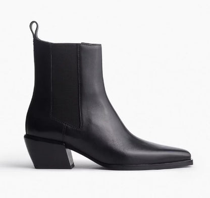 JONI LEATHER CHELSEA BOOTS - BLACK