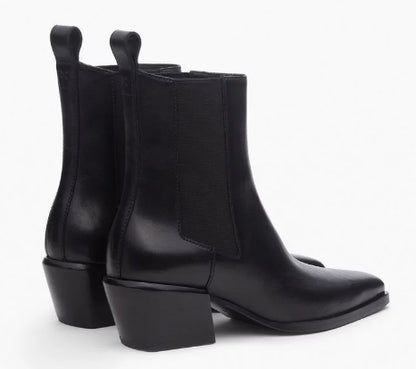 JONI LEATHER CHELSEA BOOTS - BLACK