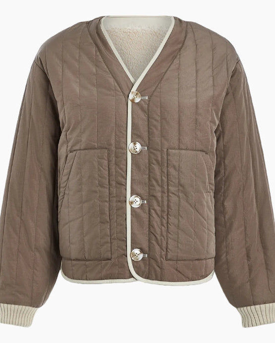 DREW REVERSIBLE JACKET - SANDSHELL/ASH TAUPE