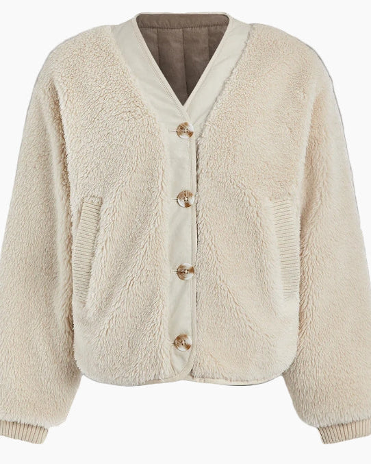 DREW REVERSIBLE JACKET - SANDSHELL/ASH TAUPE