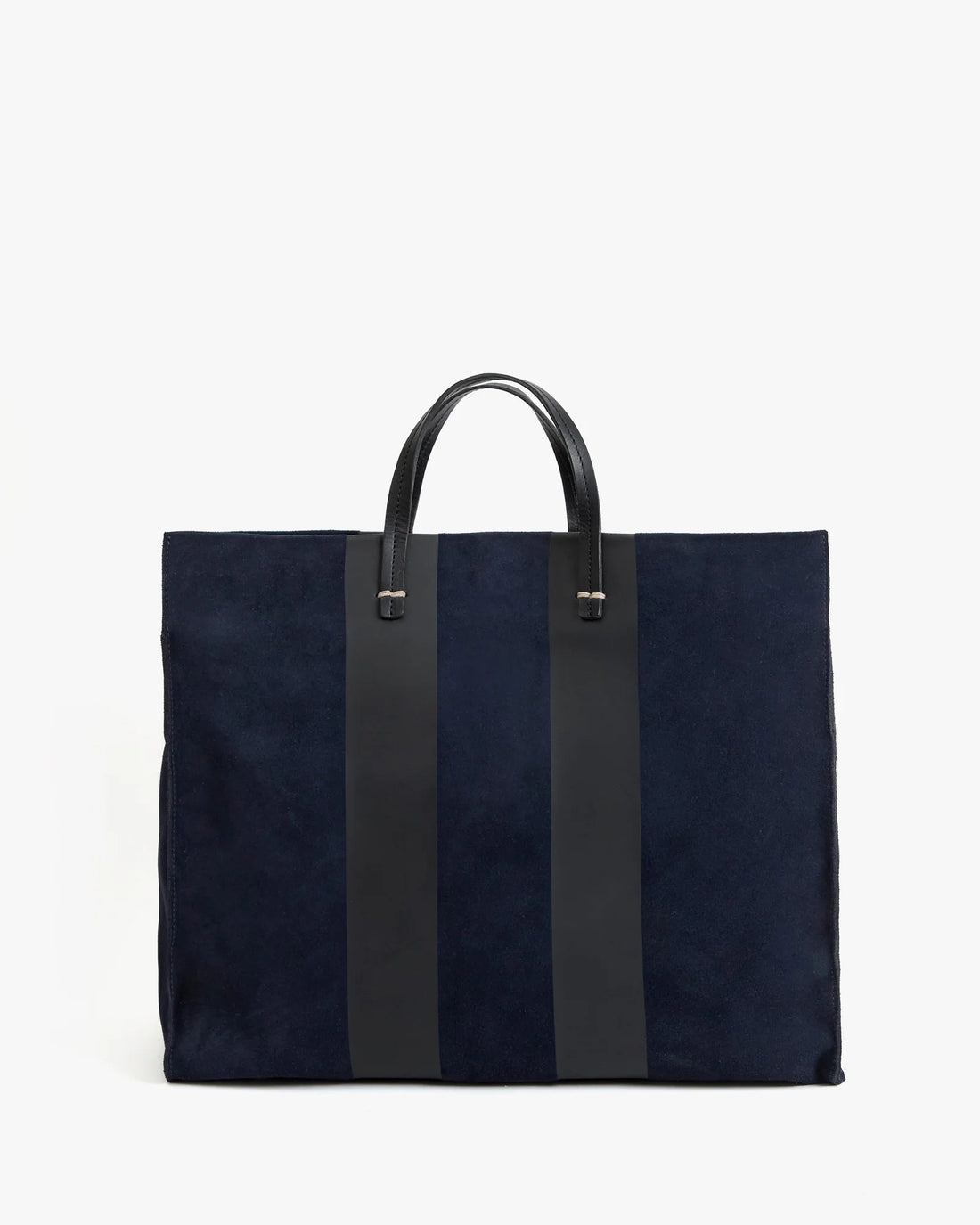 SIMPLE TOTE - NAVY SUEDE W/ RACING STRIPES