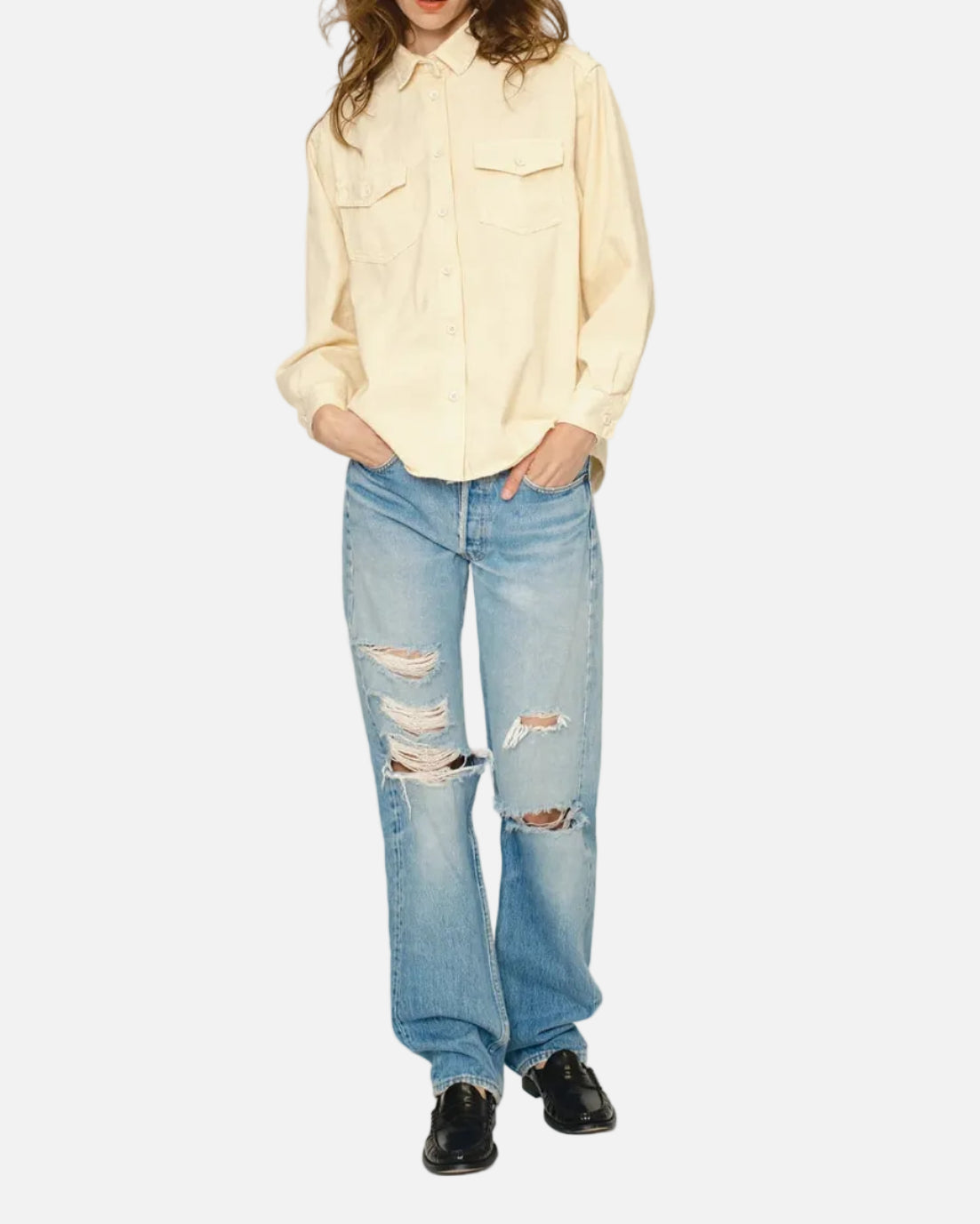 MAGGIE WORK SHIRT - OFF WHITE