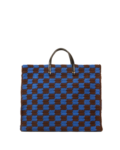 SUMMER SIMPLE TOTE - DEEP BLUE/CHOCOLATE