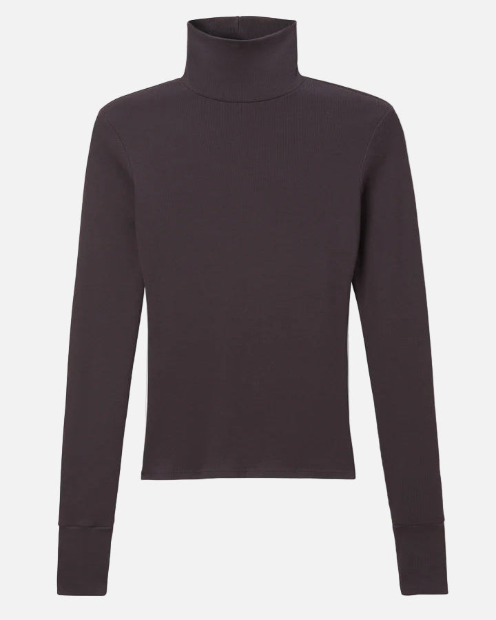 HAYDEN RIB TURTLE NECK - COCOA