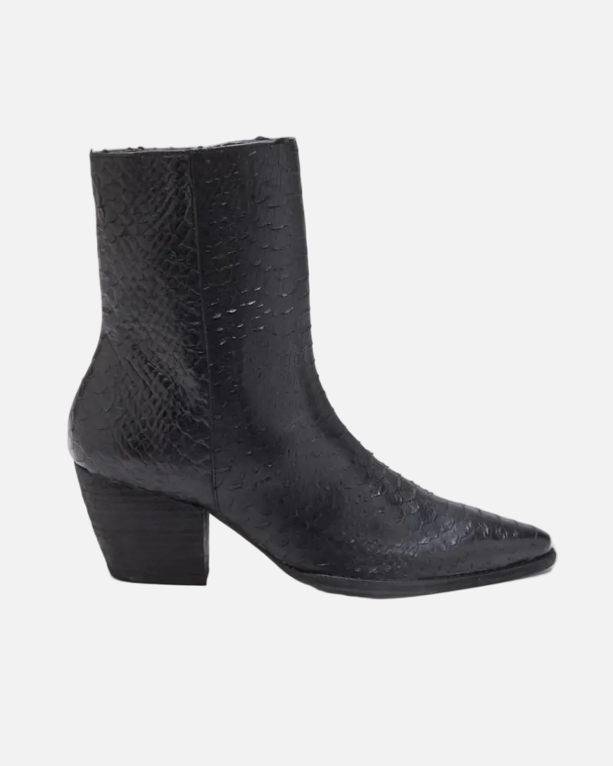 CATY ANKLE BOOT - BLACK SNAKE
