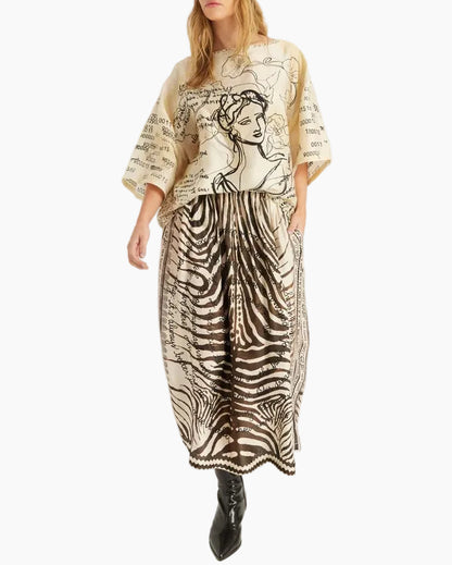 VANESSA MIDI SKIRT - NOIR MUSE