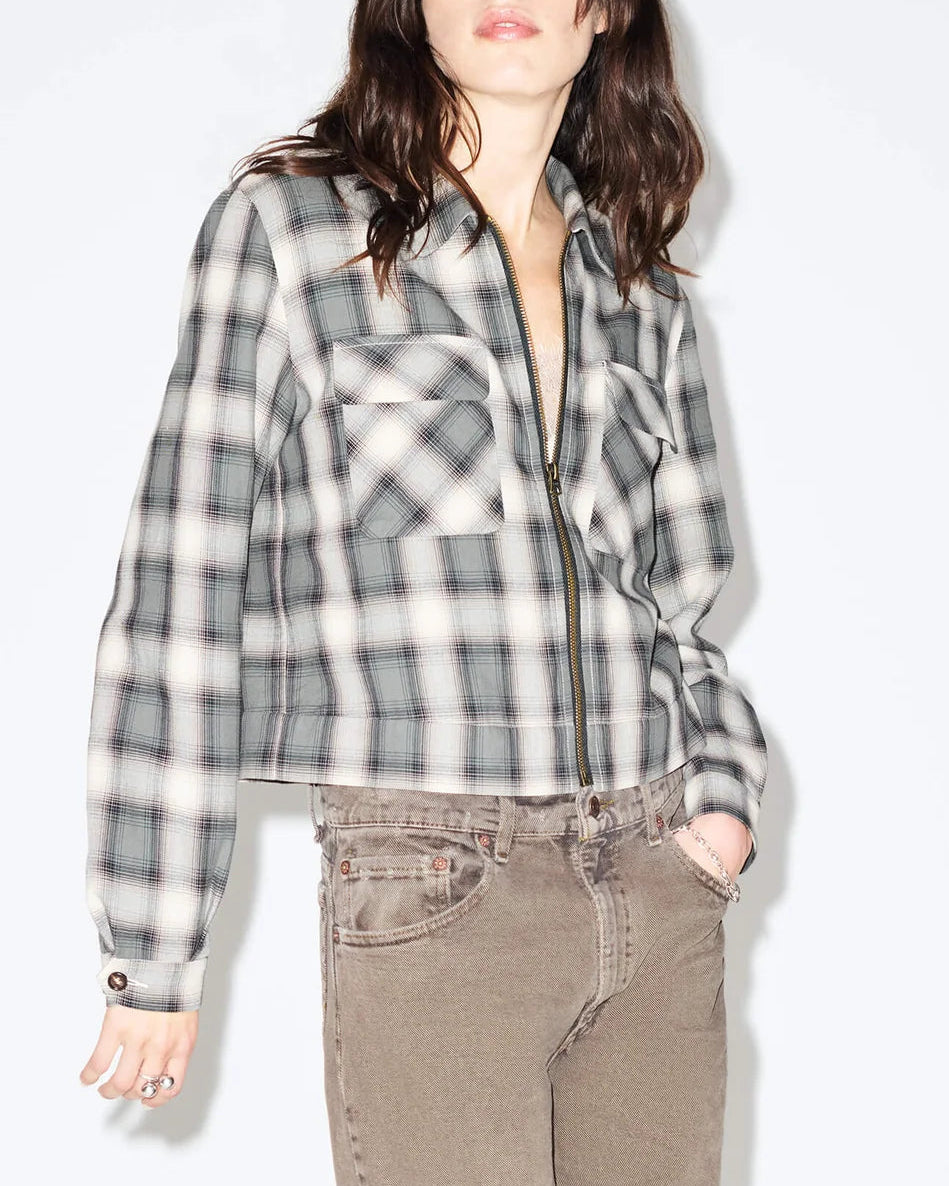 VIV JACKET - DARK SAGE PLAID