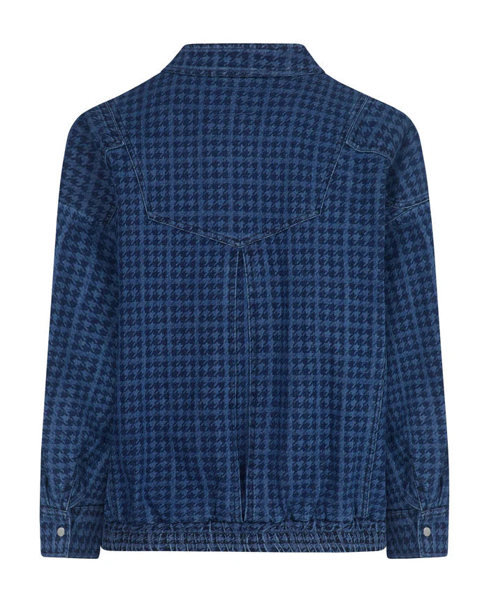 JUNO OVERSIZED BOMBER JACKET - HOUNDSTOOTH AMERICANA