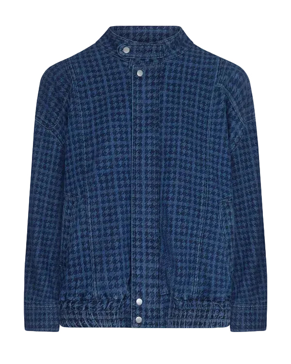 JUNO OVERSIZED BOMBER JACKET - HOUNDSTOOTH AMERICANA