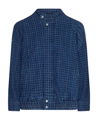 JUNO OVERSIZED BOMBER JACKET - HOUNDSTOOTH AMERICANA