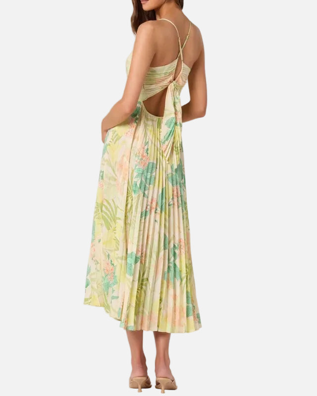 BLYTHE DRESS - GREEN PEACH TROPICAL