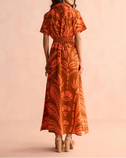 AMIRA SHIRT DRESS - NAIA TERRACOTTA