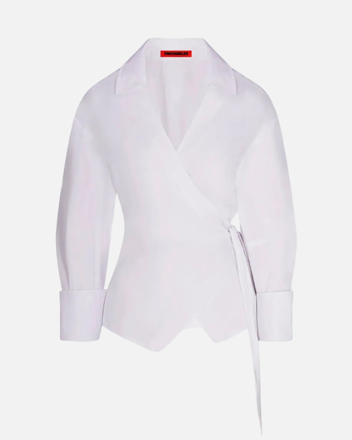 ANYA POPLIN WRAP TOP - MACADAMIA
