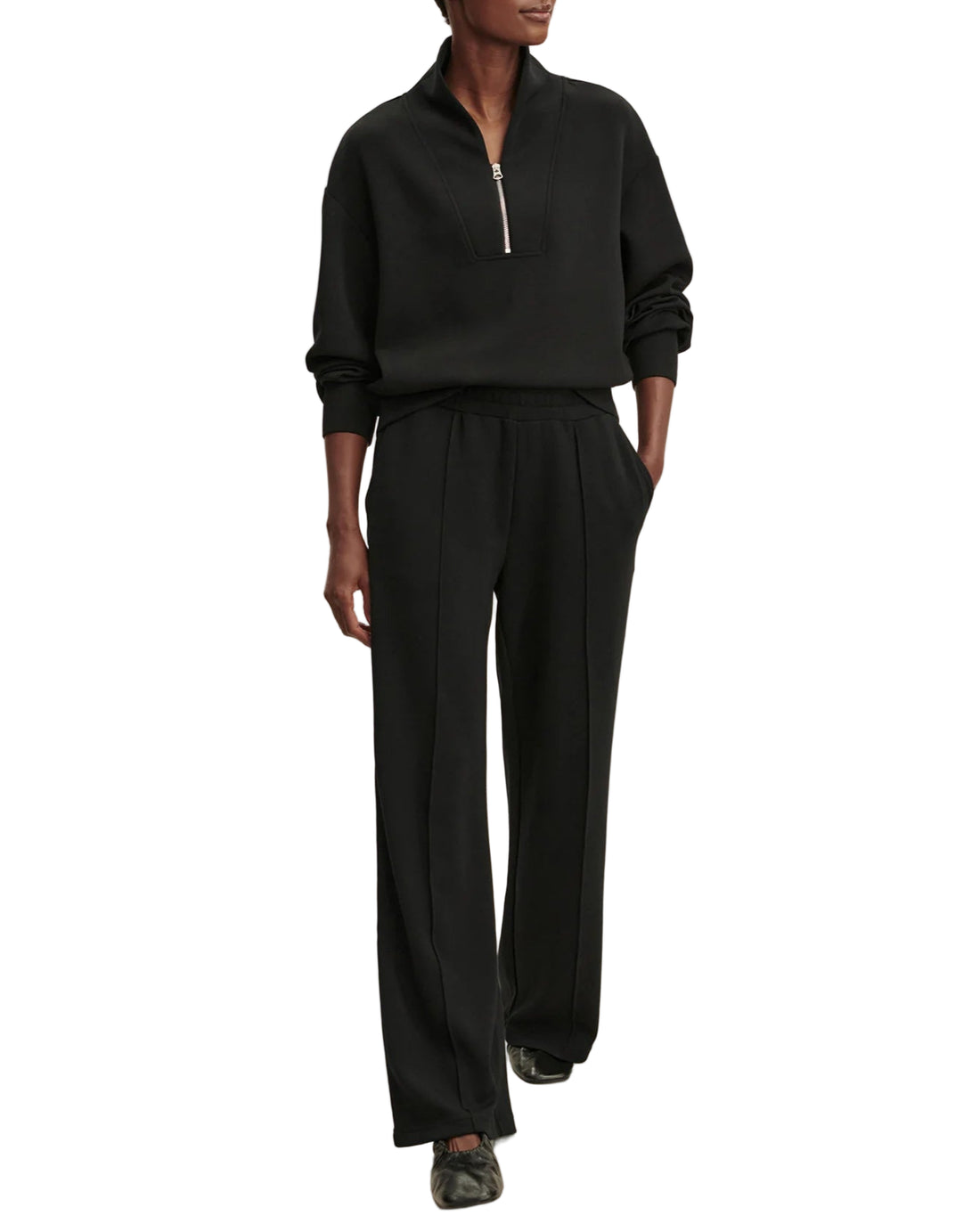 WIDE LEG PANT 28&quot; - BLACK
