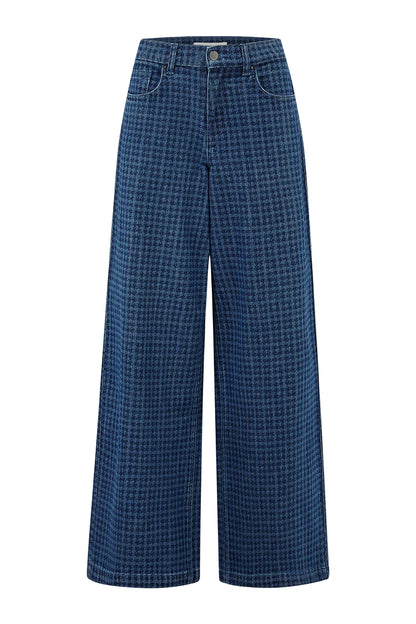 BAY WIDE LEG JEAN - HOUNDSTOOTH IDAHO