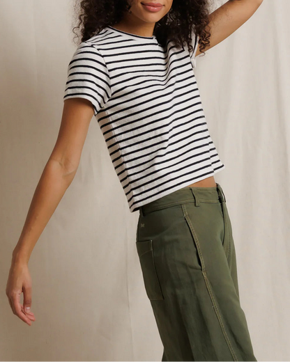 CARTER STRIPED TEE - NATURAL BLACK STRIPE