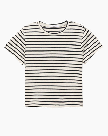 CARTER STRIPED TEE - NATURAL BLACK STRIPE