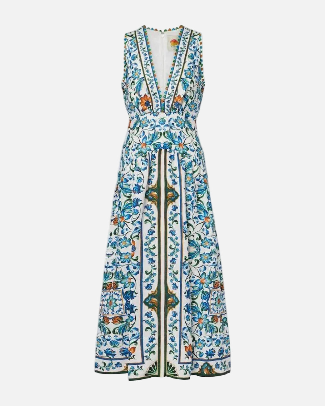 FLORA TILE MIDI DRESS - FLORA TILE OFF-WHITE