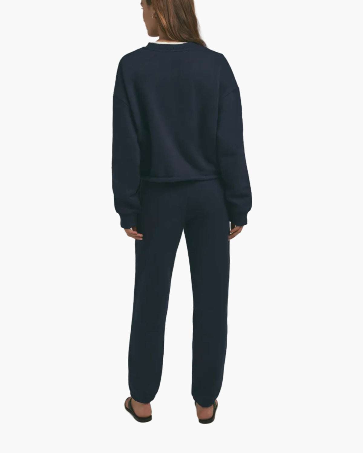 THE CROPPED COLLEGIATE SWEATSHIRT - NAVY/WHITE