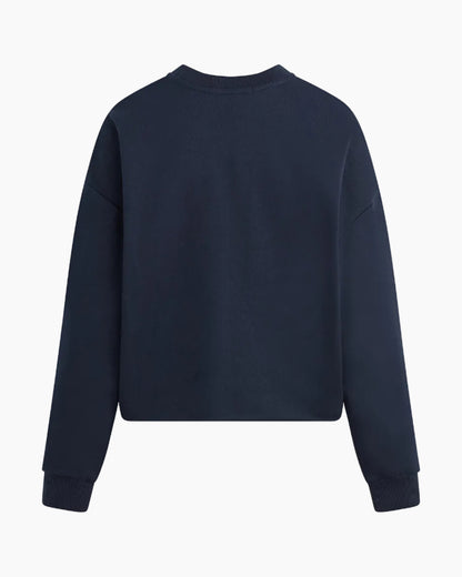 THE CROPPED COLLEGIATE SWEATSHIRT - NAVY/WHITE