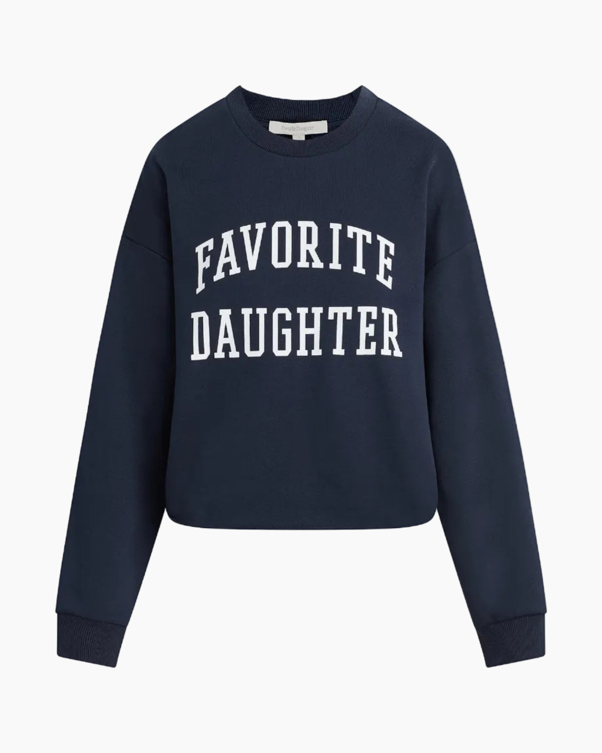 THE CROPPED COLLEGIATE SWEATSHIRT - NAVY/WHITE
