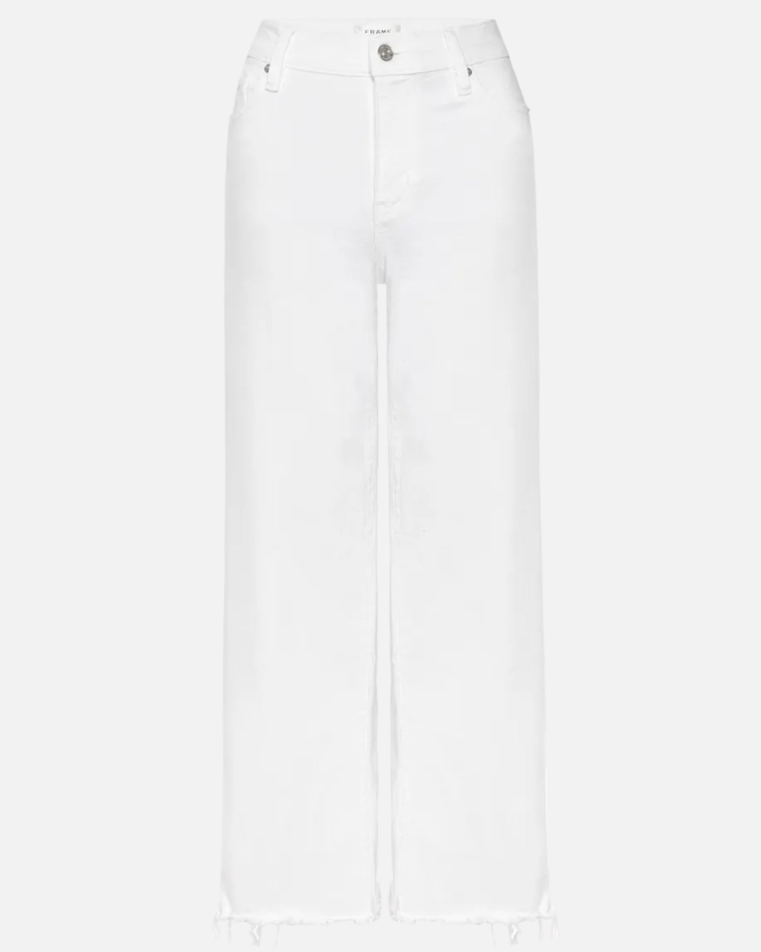 LE SLIM PALAZZO CROP - WHITE RAW FRAY