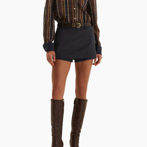THE SPENCER SKORT - MARINE PINSTRIPE