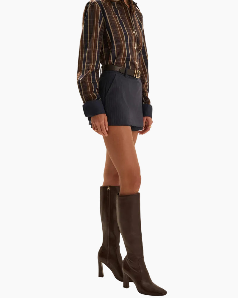 THE SPENCER SKORT - MARINE PINSTRIPE