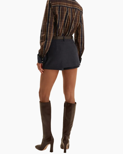 THE SPENCER SKORT - MARINE PINSTRIPE