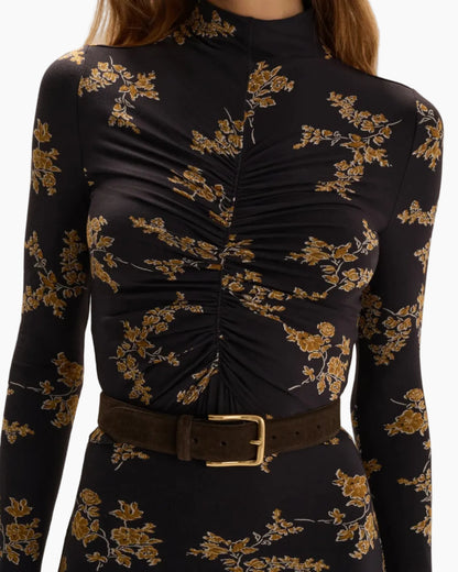 THE LUCIA DRESS - NAVY VINE FLORAL