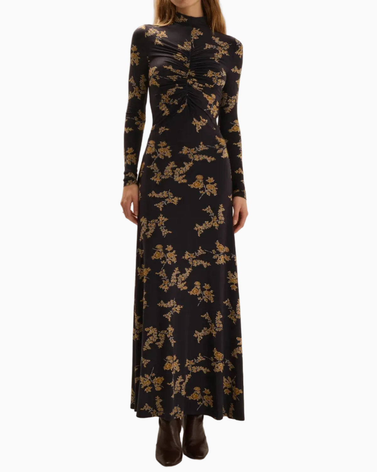 THE LUCIA DRESS - NAVY VINE FLORAL