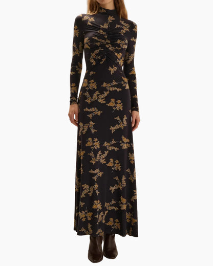 THE LUCIA DRESS - NAVY VINE FLORAL