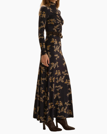 THE LUCIA DRESS - NAVY VINE FLORAL