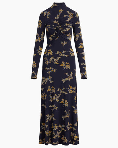 THE LUCIA DRESS - NAVY VINE FLORAL