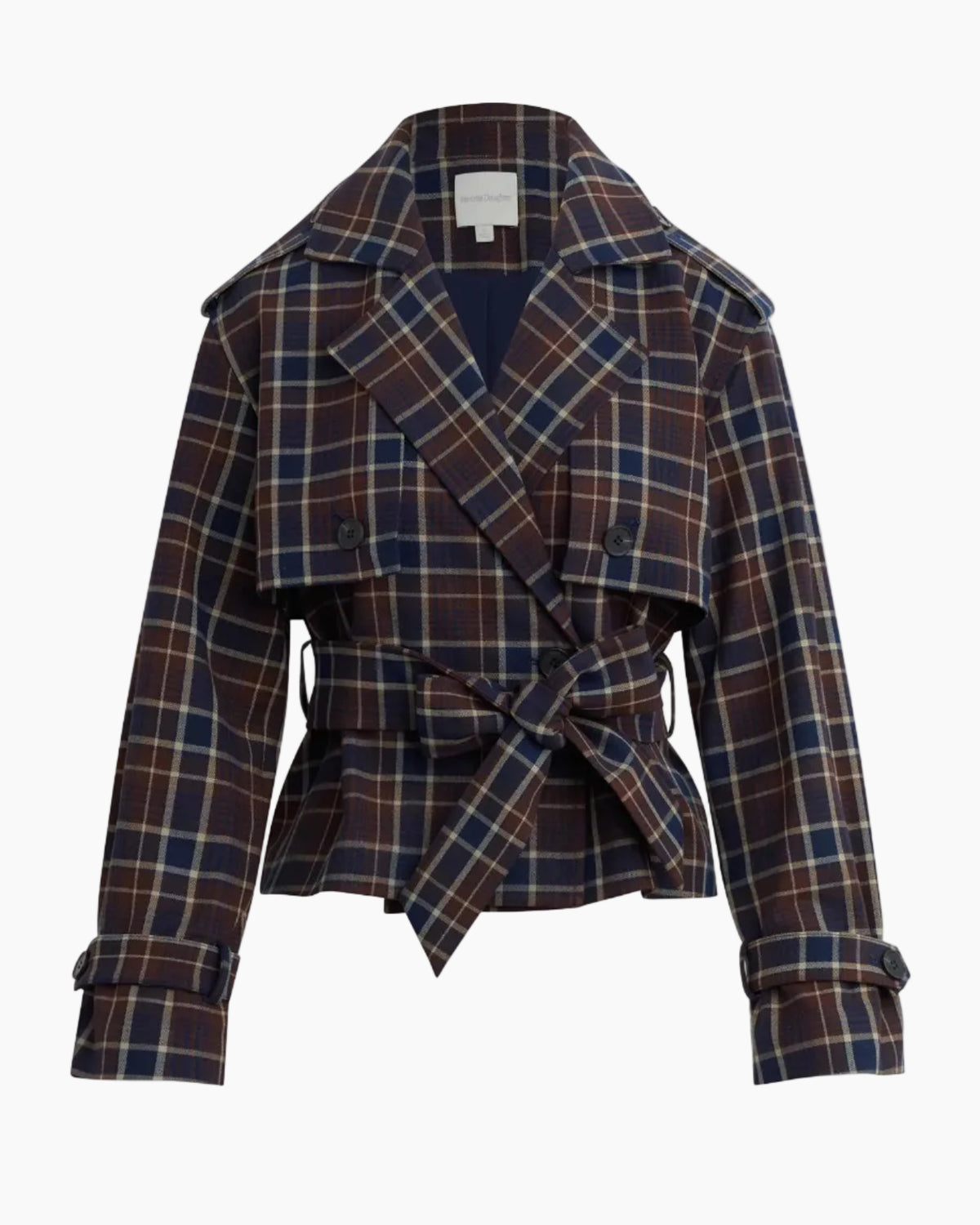 THE CROPPED CHARLES TRENCH - TOFFEE PLAID