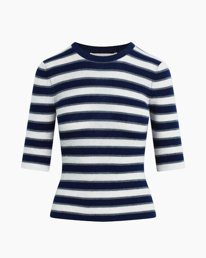 THE AMELIA CREWNECK TOP - MIDNIGHT STRIPE