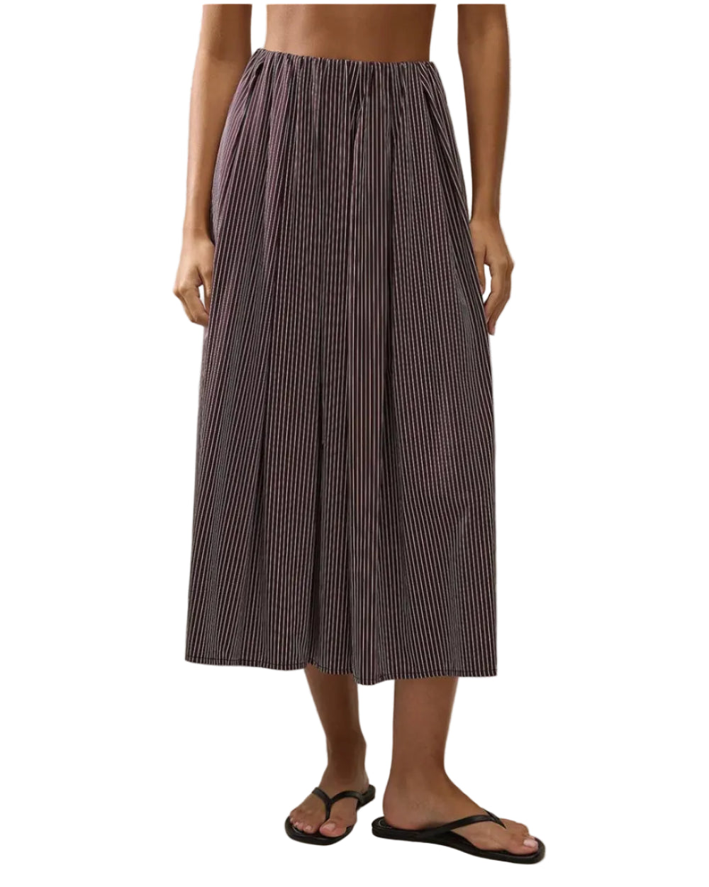 PELEA SKIRT - ROCIO CHOCOLATE PLUM PINSTRIPE
