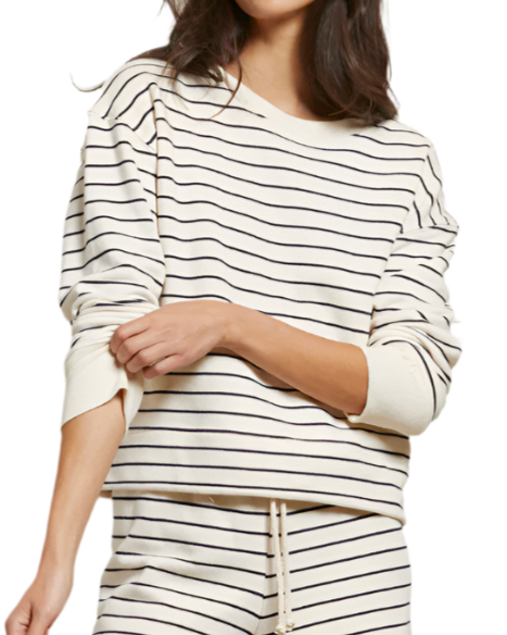 TYLER STRIPE SWEATSHIRT - NATURAL NIGHT STRIPE