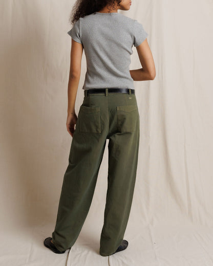 MACY COTTON RIB CREW NECK TEE - HEATHER