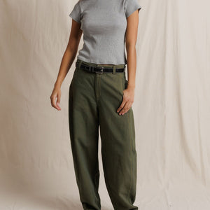 MACY COTTON RIB CREW NECK TEE - HEATHER