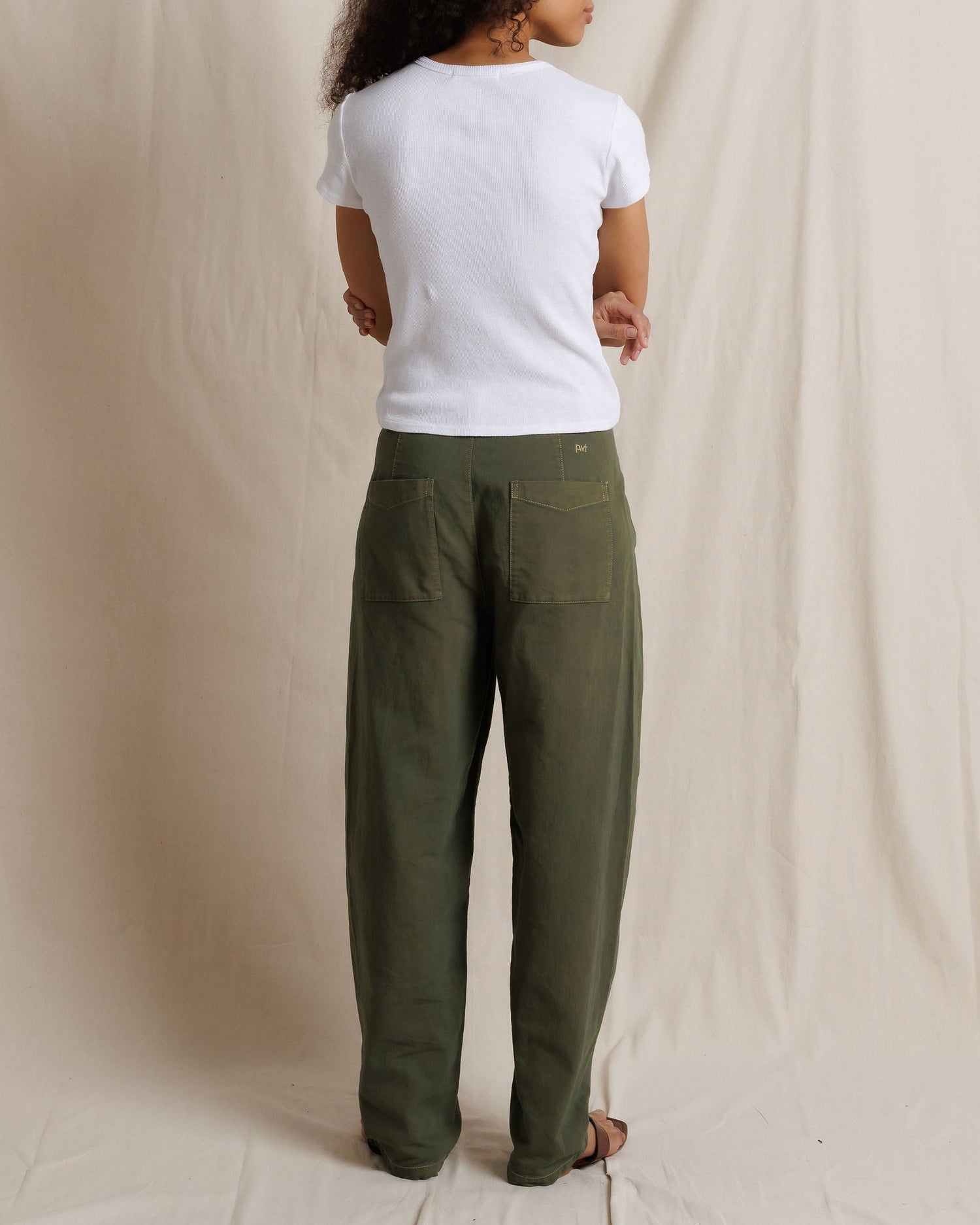 MACY COTTON RIB CREW NECK TEE - WHITE