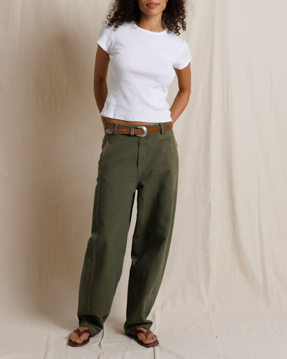 MACY COTTON RIB CREW NECK TEE - WHITE