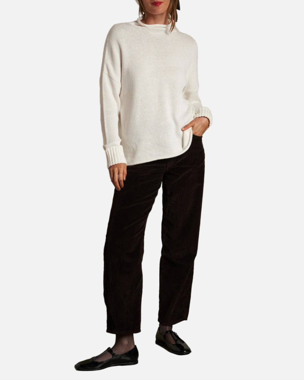 NOVA MOCK NECK SWEATER - SUGAR