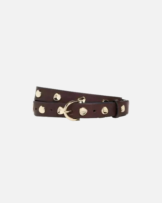 BRYNN STUDDED BELT - DARK ESPRESSO